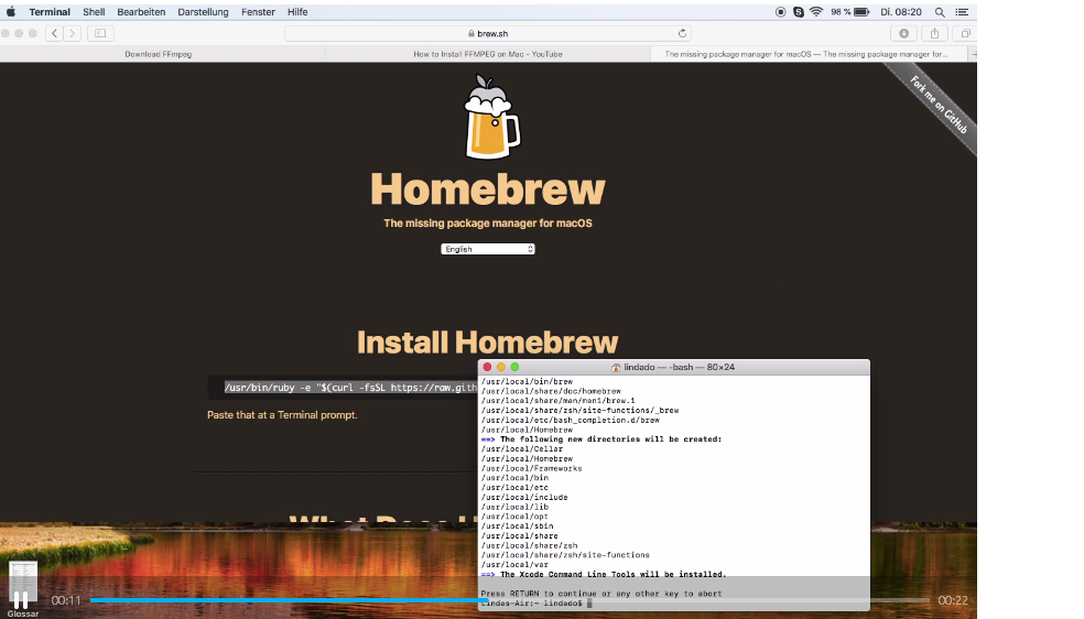 how to install ffmpeg on mac without homebrew